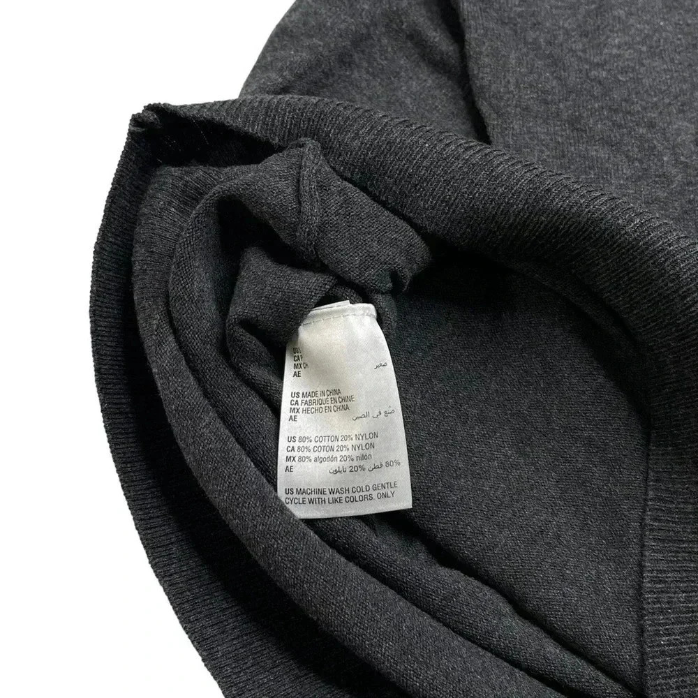 Alfani Solid Table Cotton Blend Dark Grey V-Neck Classic Fit Mens Sweater - Picture 7 of 10